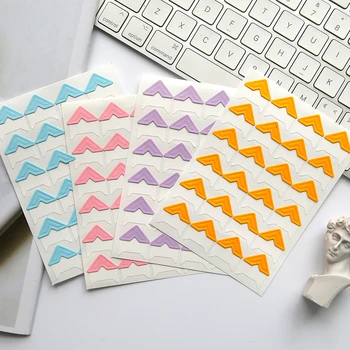 MOHAMM 1 גיליון צבעוני קראפט נייר קישוט דביק פינה מדבקות עבור כרטיסי ברכה אלבום תמונות DIY אמנות מלאכת יד הדבקות.