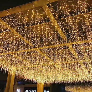 חג אורות מחרוזת וילון LED נטיף קרח גרלנד אורות מחרוזת נבילה 0.6 מ ' שנה החדשה חג המולד עיצוב הגינה ברחוב חיצוני