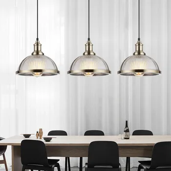 השעיה LED תליון מנורה על חדר האוכל במשרד E27 בציר תליית מנורה אורות תליון גופי זכוכית בגוון לופט Luminaire