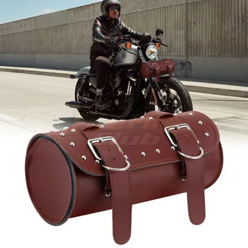 בראון אופנוע אוכף תיק מטען הארלי בובר עבור הונדה ימאהה סוזוקי ב. מ. וו האוכפים מזלג קדמי כלי התיק
