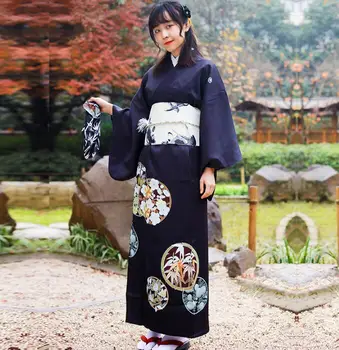 היפני המסורתי, הקימונו לנשים שמלה שחורה רשמית כוללים חגורה 140CM בציר אביב החלוק