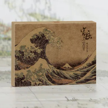 30 מצעים/סט המוזיאון לאמנות סדרת עבודות על ידי KatsushikaHokusai אמנים מפורסמים אנגלית גלויות, מעטפות, גלויות, יצירות אמנות
