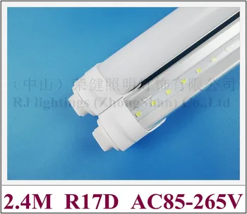 R17D LED צינור אור מנורת SMD 2835 LED פלורסנט צינור אור T8 2400mm 2.4 מ ' R17D SMD2835 192 led 4800lm 40W AC85-265V