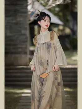 2023 בסגנון סיני מסורתי hanfu השמלה באביב ובקיץ נשים cheongsam הלאומי סגנון עממי ריקוד תלבושת imporved hanfu