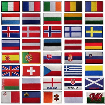 41 מדינות הדגל תיקון תגי רוסיה צרפת גרמניה ספרד בריטניה איטליה סרט 3D מקל על הז ' קט תרמיל מדבקות מדבקות