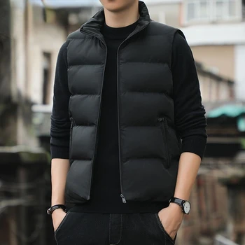 2023 באיכות גבוהה של גברים סתיו-חורף גופיות קוריאנית רוכסן גרסה חמה מוצק כותנה ג ' קטים ללא שרוולים Waistcoats Y110