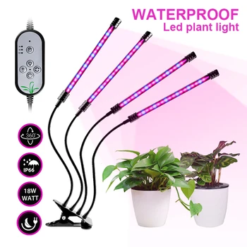LED לגדול אור קליפ המנורה חממה אוהל Phytolamp על ספקטרום מלא שליטה צמחים צמחים USB שתילים פרח מקורה לגדול תיבת