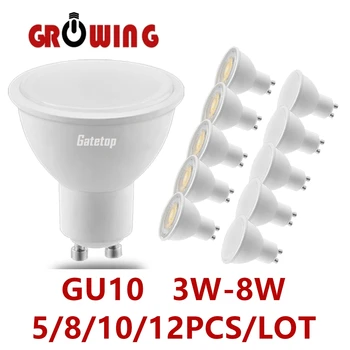 1-10PCS אור LED ספוט GU10 AC220V AC100V-240V לא הבהוב לבן חם אור 3W 5W 6W 7W 8W אתה יכול להחליף את מנורת הלוגן 50W