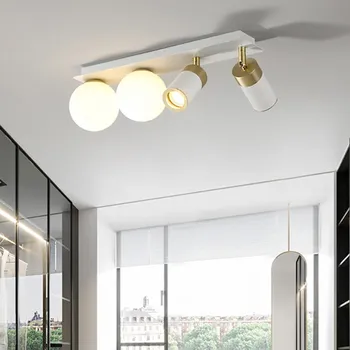 נורדי זכוכית אור תקרת LED רצועה ארוכה Multihead כדורי המסתובב עיצוב הבית זרקורים הסלון למסדרון המעבר גופי
