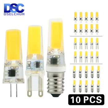 10pcs/הרבה LED G4 G9 E14 3W 6W הנורה AC/DC 12V 220V מנורת LED COB זרקור תאורה נברשת להחליף 30W 60W מנורות הלוגן