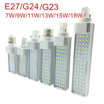 6pcsG24 11W נורת LED תירס +4pcsG24 שקע בסיס מנורת Led מתאם ממיר בעל