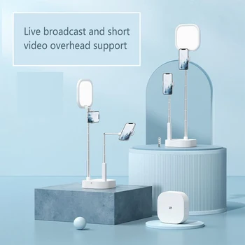 מלא אור מחזיק טלפון Selfie לעמוד מנורה נשלפת אלחוטית תאורה