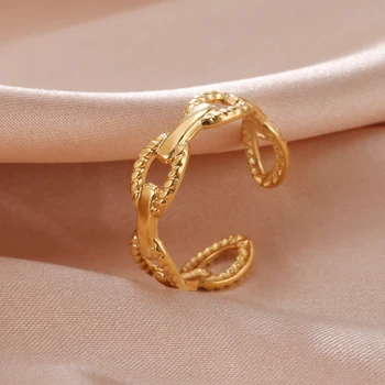 Skyrim הגיאומטרי חדש שרשרת, טבעת נשים נירוסטה זהב צבע פתח טבעות טבעת תכשיטים מתנה ליום האהבה הסיטוניים