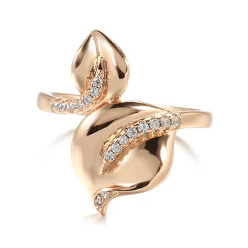 Kinel 2022 אופנתי אתני הכלה טבעת הנישואין 585 רוז זהב בסדר תכשיטי יוקרה טבעי פרח זירקון טבעות לנשים בוהו תכשיטים