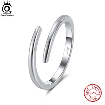 ORSA תכשיטי כסף סטרלינג 925 מתכוונן מינימליסטי הטבעת Stackable טבעות לנשים ילדה מתנת יום הולדת מסיבת תכשיטים APR08
