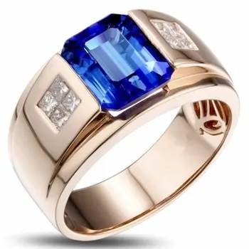 FDLK אופנה גברים אביזרים זירקון קרביד גברים טבעת אירוסין, טבעת הנישואין ארבעה צבעים זמינים