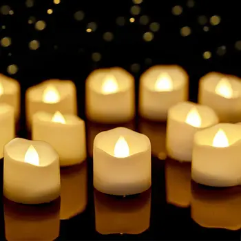 24 יח ' Led נרות קטנים Flameless אורות Led אלקטרוני נרות סט מנורת Led דלעות החתונה קישוטי חג המולד עיצוב הבית