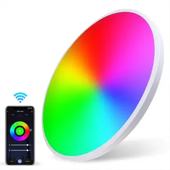 WiFi Tuya חכם אור תקרת LED ניתן לעמעום אפליקציה של שליטה מרחוק דקורטיביים RGB Dimmable מנורת תקרה עבור פינת אוכל,סלון