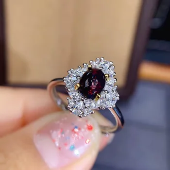 טבעי, שחור אופל טבעות אבני חן טבעת בה בשביל נשים אמיתי 925 כסף סטרלינג בסדר תכשיטים יפים