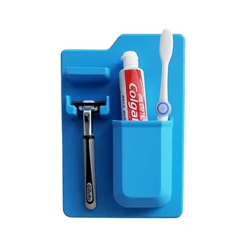 סיליקון מברשת שיניים משחת שיניים בעל מתלה כוס אחסון השירותים ארגונית מראה תכליתי מקלחת שירותים אספקה כלים