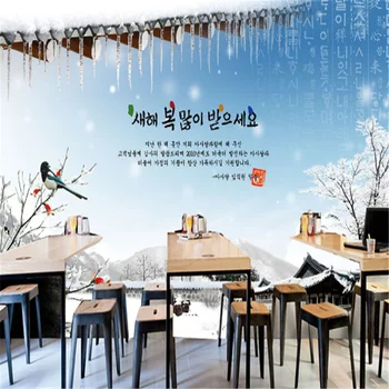 יד אישית - קוריאנית מסעדת ברביקיו מזנון רקע תעשייתי עיצוב ציור קיר טפט 3D