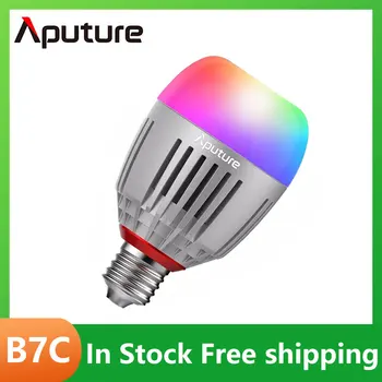 Aputure מבטא B7C 7W RGBWW LED Smart הנורה 2000-10000K וידאו ניידת נטענת עם תאורה CCT 9 תאורה מובנה FX