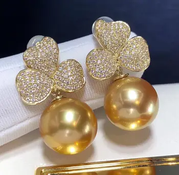 D319 תכשיטים יפים טהור 14K זהב 11-12 מ 