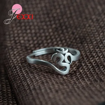 בציר Adjustbale פתח 925 כסף סטרלינג רטרו הבודהיסטית טבעות לגברים נשים קמע טבעת דתי אביזר תכשיטים