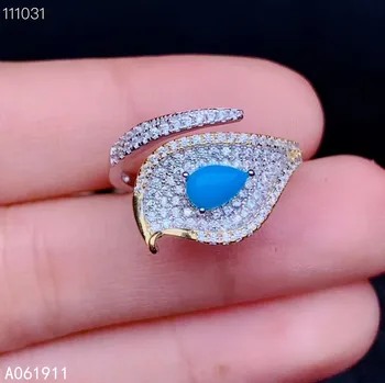 KJJEAXCMY בסדר תכשיטים טבעי כחול טורקיז כסף סטרלינג 925 גברים נשים טבעת תמיכה מבחן יוקרה