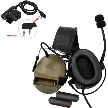 COMTAC II טקטי אוזניות Pelto האיסוף. הפחתת רעש אלקטרוני מגן אטמי אוזניים + צד טקטי דיבור / שידור U94 דיבור / שידור דה