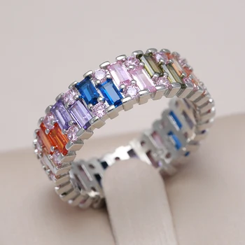 Kinel יוקרה מגמה טבעי זירקון טבעת אירוסין עבור נשים צבע כסף טבעת תכשיטי אופנה 2022 יום האהבה מתנות