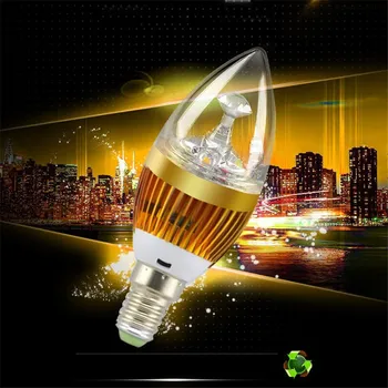 moonlux 1pcs 3W E14 LED Bulb אור נברשת קריסטל מנורת לבן חם הנורה 85-265v