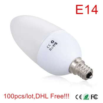 סופר מבריק E14 אור נר LED 5W נר זרקור תאורה AC220V 230V 240V LED הנורה מנורת 100pcs/lot,DHL/Fedex משלוח חינם