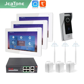 Jeatone Tuya חכם 7 אינץ ' WIFI IP וילה וידאו אינטרקום טלפון פעמון, מערכת מצלמות עם WIFI אלחוטית גשר תיבת שליטה מרחוק