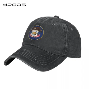 הדגל של מדינת יוטה וינטג ' כובע כותנה רחיץ מתכוונן כובע כובעים לגברים