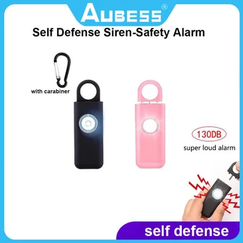 AUBESS הגנה עצמית אזעקה 130DB אנטי-זאב התראה עבור ילדה נשים נושאות לצרוח חזק פאניקה אזעקת חירום אזעקת מחזיק המפתחות