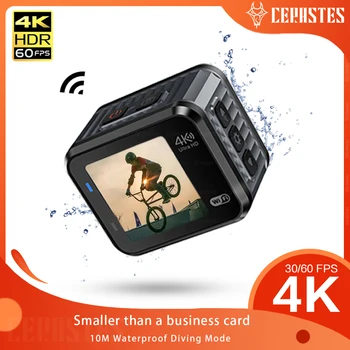 CERASTES מיני 4K60fps GO HD פעולה המצלמה Pro 16MP WiFi 145° 10M גוף עמיד למים הקסדה הקלטת וידאו מצלמות הספורט DV Cam