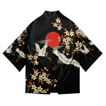 קימונו יפני מסורתי בגדים גל קריין אנימה קימונו השמלה חולצות נשים סמוראי Haori גבר יאקאטה אדם סוודר החולצה