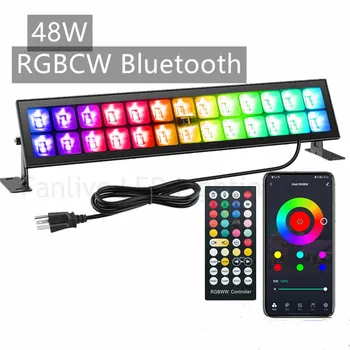 10pcs 48W LED Floodlight Tuya Bluetooth RGBCW צבע LED מכונת כביסת הקיר אפליקציה חכמה שליטה מרחוק RGB אור מבול AC85-265V