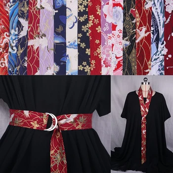 יפנית בסגנון קימונו חגורת גומי דק סיני Hanfu חגורות בציר הדפסת יוניסקס יאקאטה השמלה קריין פרחוני Haori גברים אובי