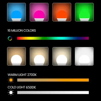 CORUI WIFI חכם הנורה E27 RGB C+W LED מנורת אלקסה הבית של Google שליטה קולית 9W ניתן לעמעום נורות לעבוד עם Cozylife