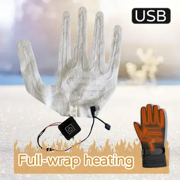 1PC USB מחוממת כפפות חורף חם חמש אצבעות כפפות משטח חימום חשמלי לחימום