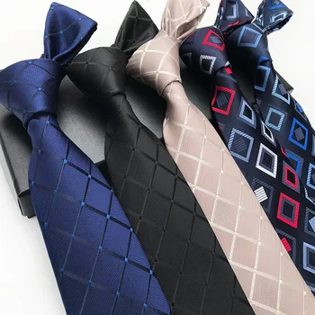 20 תבנית אופנה גברים קלאסי משובץ עניבה עבור איש עסקים מסיבת חתונה, עניבות לגברים רשמי שמלת חולצה עניבה באיכות גבוהה