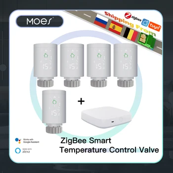 Tuya ZigBee3.0 חכם רדיאטור למפעיל לתכנות Thermostatic רדיאטור שסתום בקר טמפרטורה שליטה קולית באמצעות Alexa