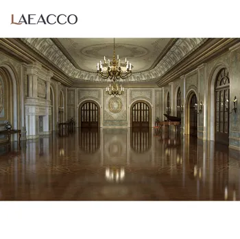 Laeacco משובח הישן ארמון נברשת הקשת קומה הפנים צילומי רקע תמונת רקע Photocall סטודיו לצילום