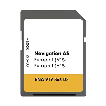 כמו V18 Sat Nav כרטיס SD 32GB עבור פולקסווגן לגלות מדיה ניווט כמו V18 מפת בריטניה אירופה 2023