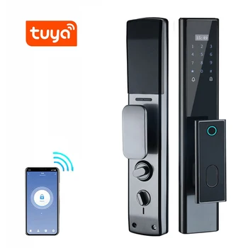 אוטומטי חכם, טביעת אצבע, מנעול הדלת WIFI Tuya מרחוק נעילה דיגיטלית Keyless כרטיס חכם נעילה עבור אבטחה בבית