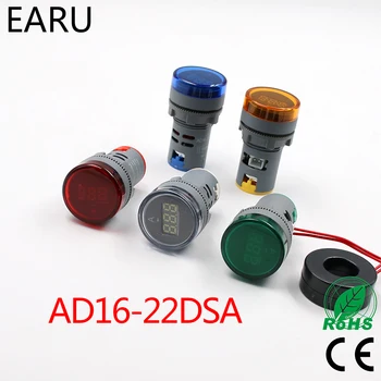 22mm LED דיגיטלי תצוגת AC 60-500V 0-100A Ampermeter מד הזרם מודד מתח הנוכחי מד מד חיווי אות אור טייס