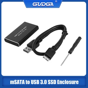 mSATA ל-USB 3.0 SSD מארז חיצוני HD כונן הדיסק קשיח תיבת אחסון מתאם עבור KingSpec Kingdian mSATA SSD 30*50 מ 
