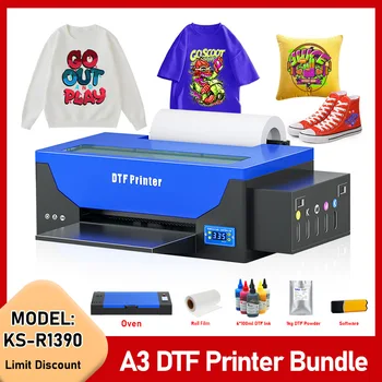 A3 DTF מדפסת עם תנור מטהר אוויר על חולצה כל בד ישירה הסרט DTF המדפסת הדפסת העברת חום חולצה מכונת